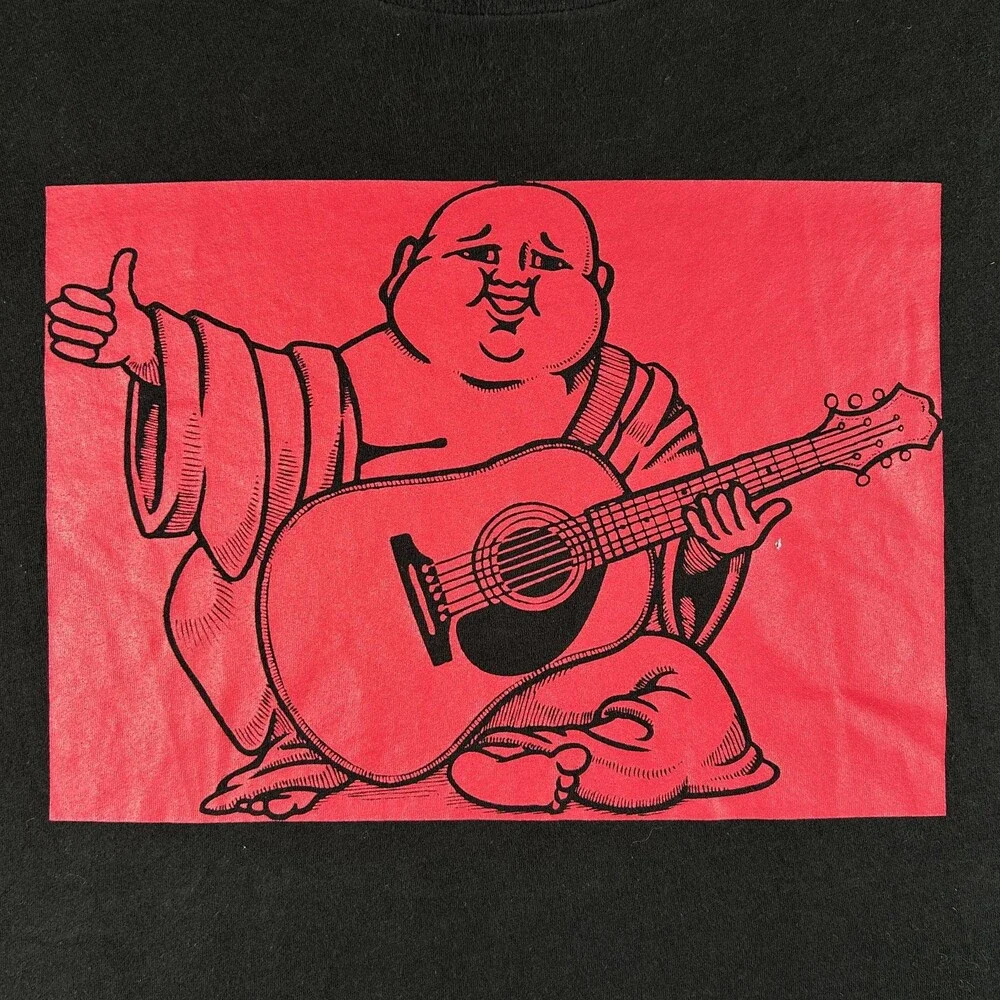 True Religion Shirt Mens 3XL Buddha Guitar Logo Graphic Tee Tagless Music FLAWS
